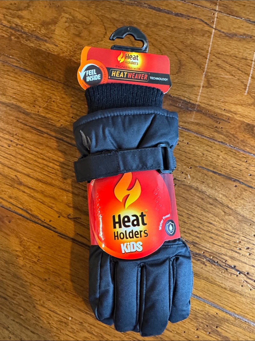 Heat Holders Kids Black Insulated Mittens
